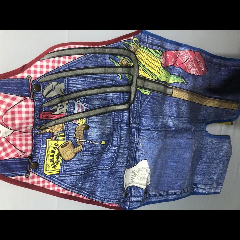 Vintage Farmer's Denim Pitch Fork‎ Overalls Salamander Apron